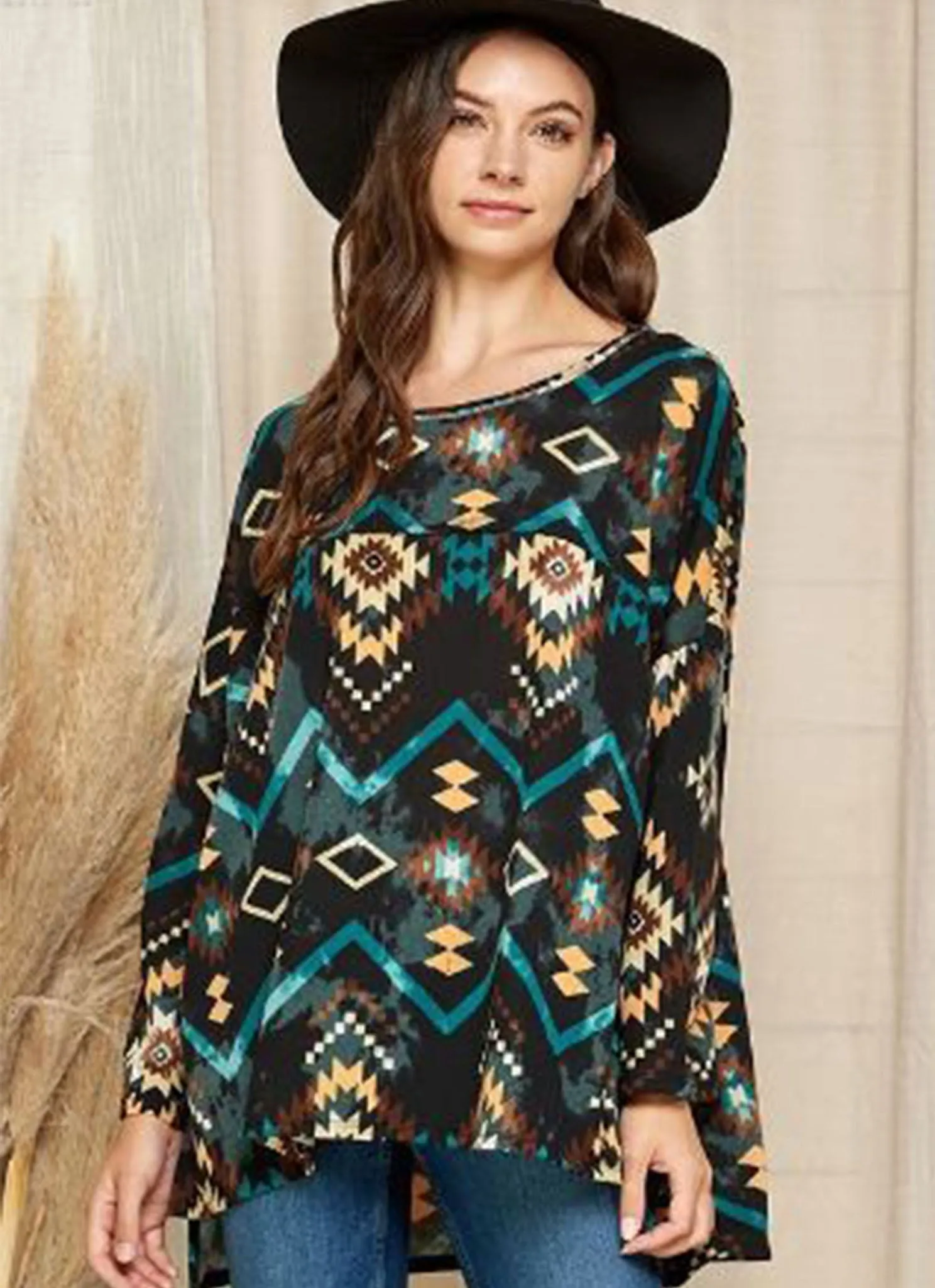 Loose Fitting Aztec Top