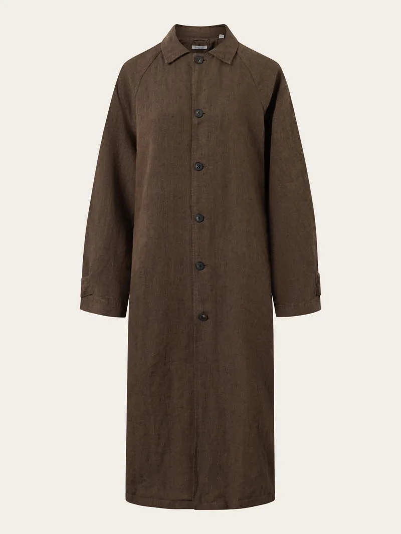 Loose linen car coat in cub