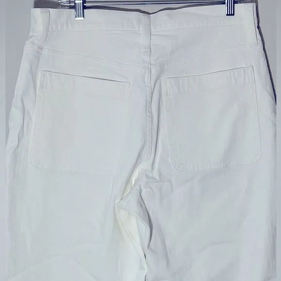 Madewell NWT Perfect Vintage Wide Leg Crop Jean Size 31 White Patch Pocket Editi
