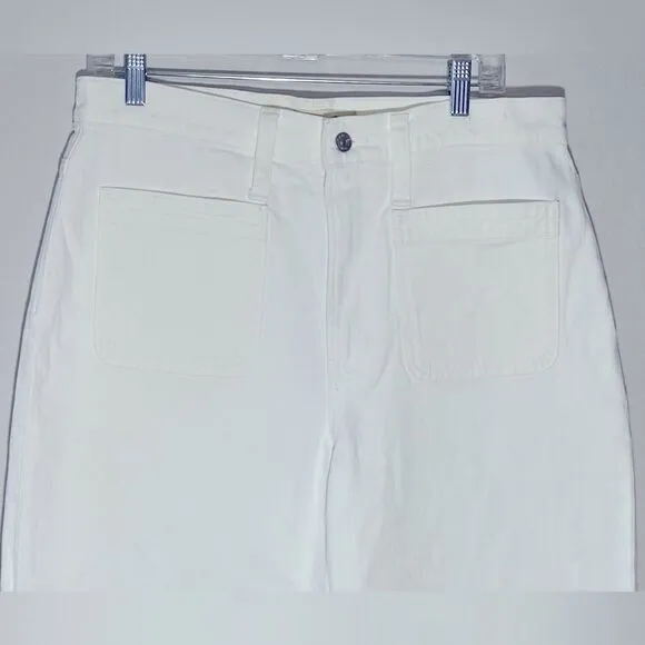 Madewell NWT Perfect Vintage Wide Leg Crop Jean Size 31 White Patch Pocket Editi
