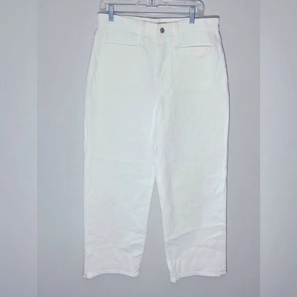 Madewell NWT Perfect Vintage Wide Leg Crop Jean Size 31 White Patch Pocket Editi