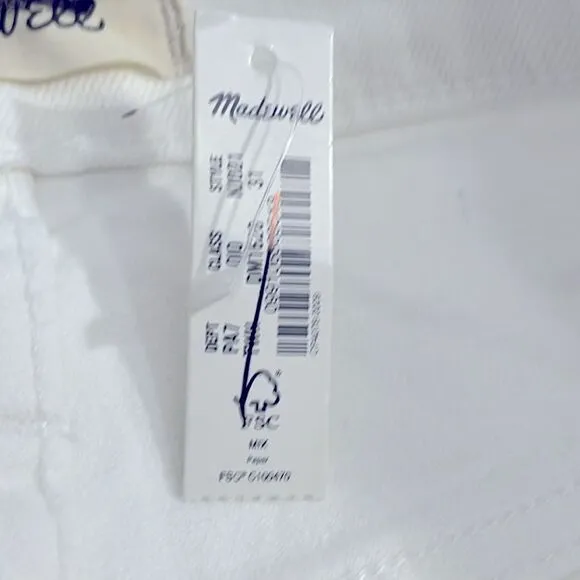 Madewell NWT Perfect Vintage Wide Leg Crop Jean Size 31 White Patch Pocket Editi