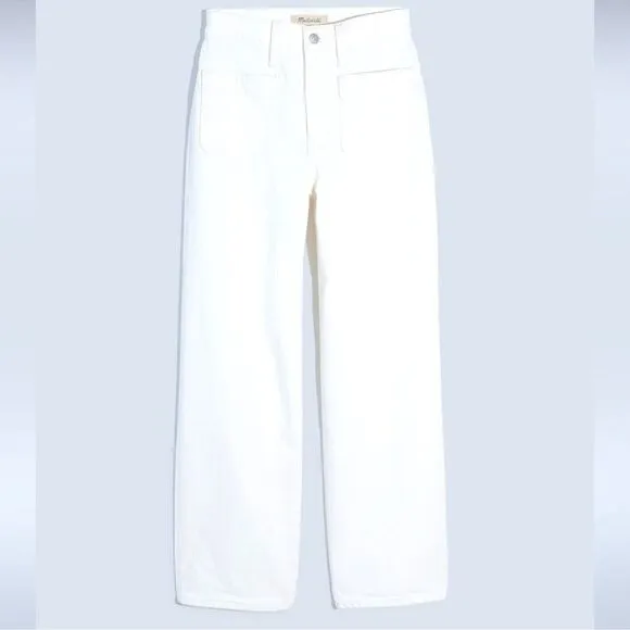 Madewell NWT Perfect Vintage Wide Leg Crop Jean Size 31 White Patch Pocket Editi