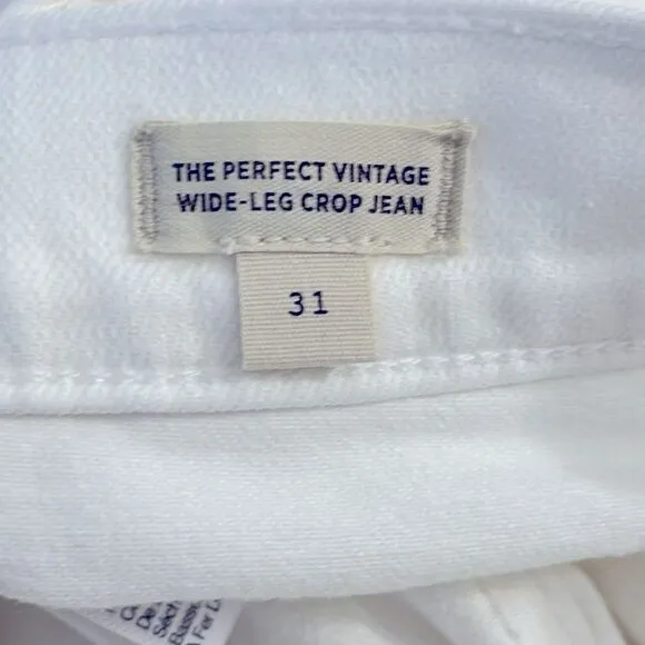Madewell NWT Perfect Vintage Wide Leg Crop Jean Size 31 White Patch Pocket Editi