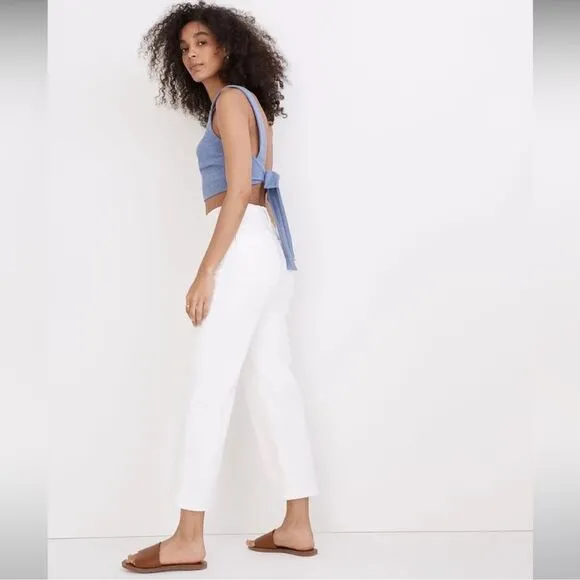 Madewell NWT Perfect Vintage Wide Leg Crop Jean Size 31 White Patch Pocket Editi