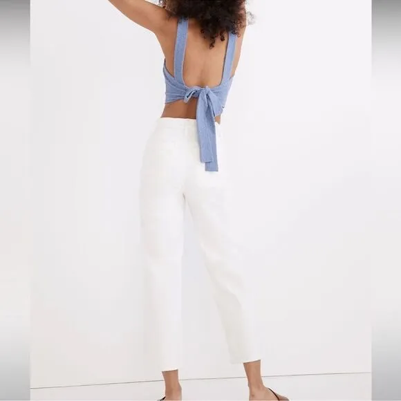 Madewell NWT Perfect Vintage Wide Leg Crop Jean Size 31 White Patch Pocket Editi