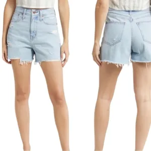 MADEWELL The Curvy Mom High Waist Light Wash Jean Shorts Sz 27