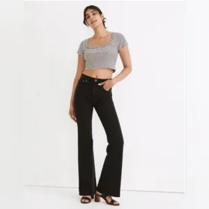 Madewell The Perfect Vintage Flare Jean Size‎ 32 Black Sherborn Wash NF379