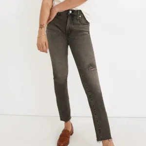 Madewell The Perfect Vintage Jeans in Cosner Wash Knee-Rip Edition