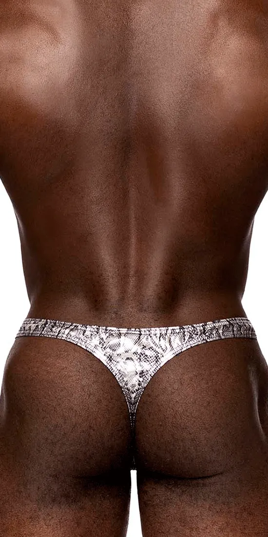Male Power 409-282 S-naked Criss Cross Thong Silver-black