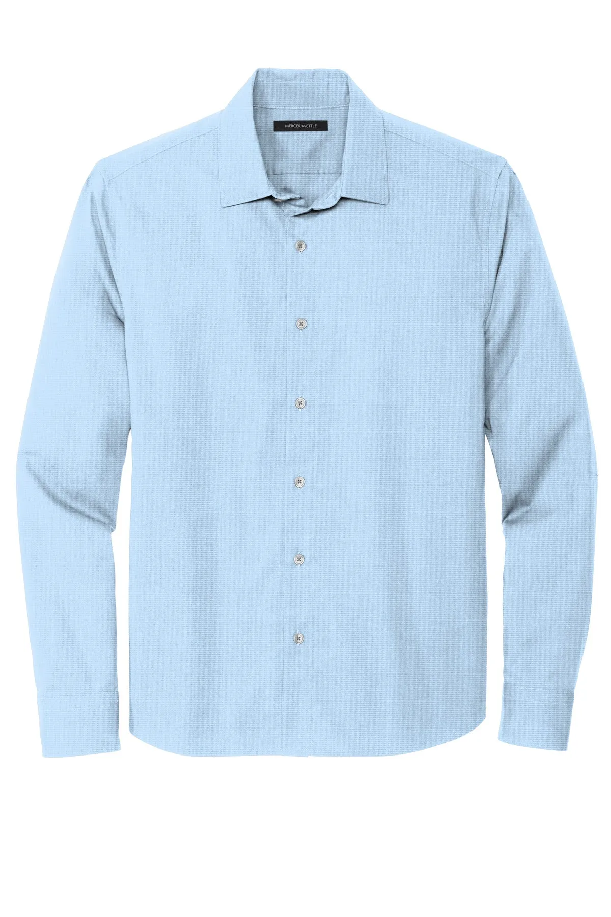 Mercer Mettle Long Sleeve Stretch Woven Shirt MM2000 Air Blue End On End