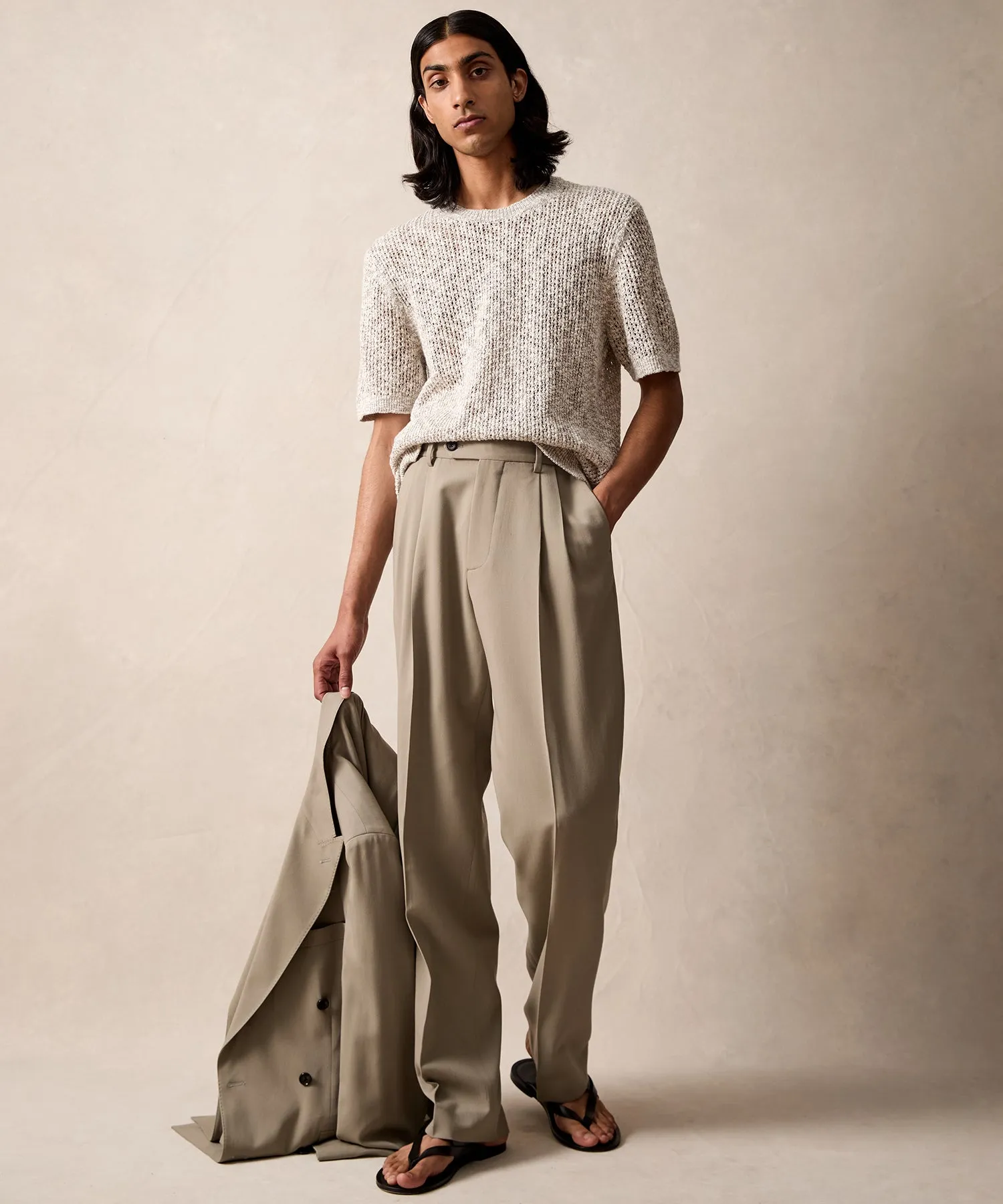 Mesh Slub Tee in Graystone