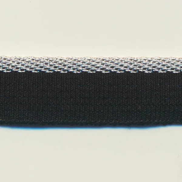 Metallic Stretch Piping #4 Black & Silver