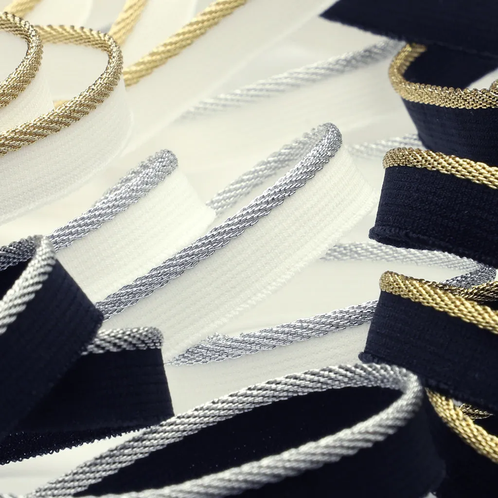 Metallic Stretch Piping #4 Black & Silver