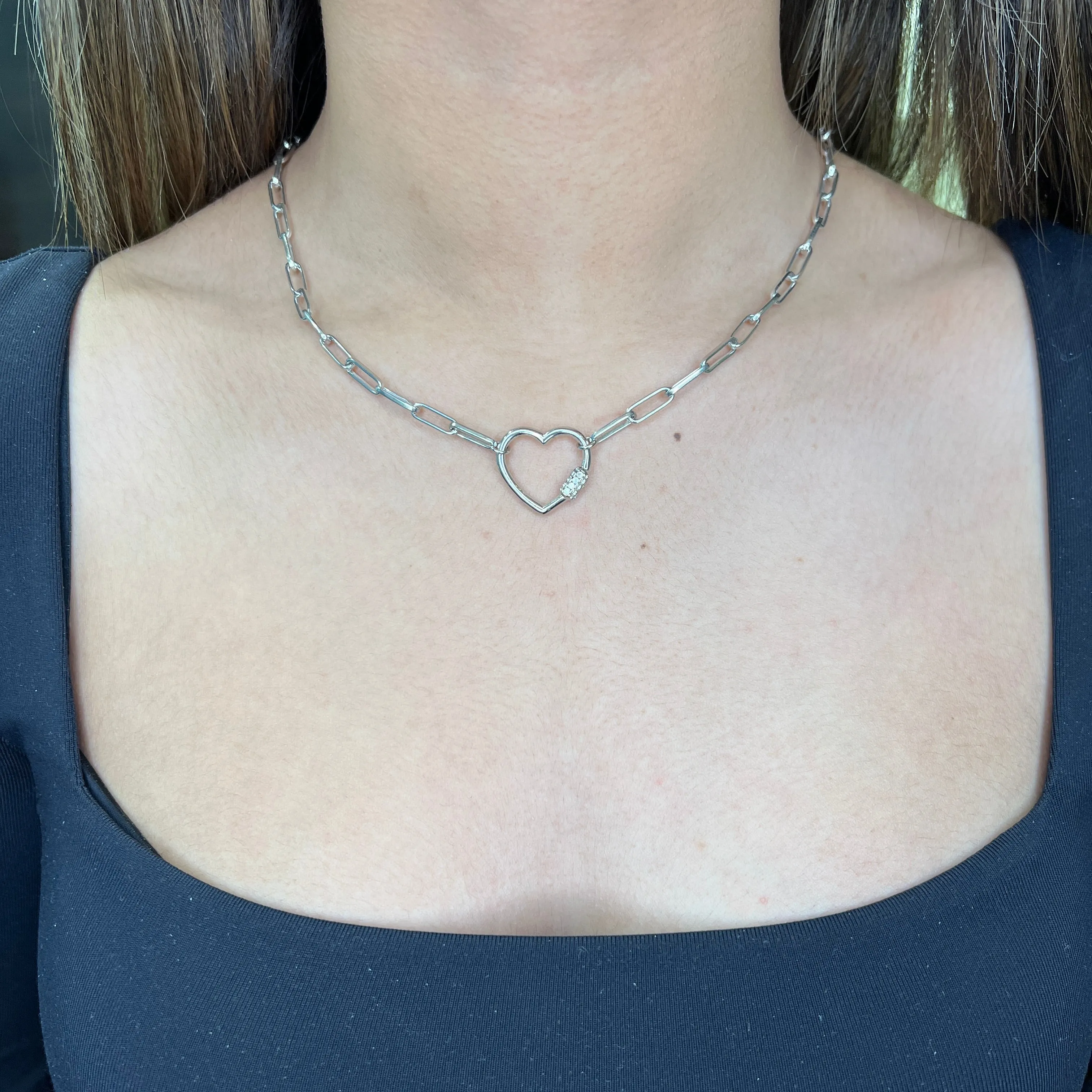 Miss Mimi Sterling Silver Vermeil Paperclip Heart Necklace