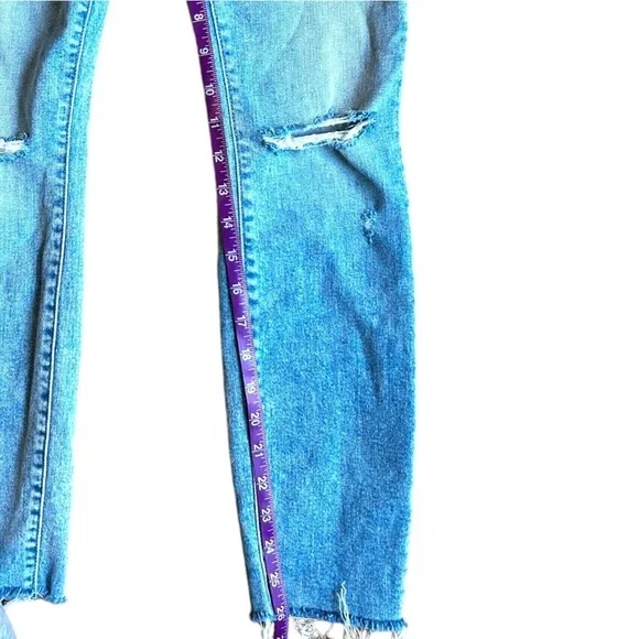 Mother High Waisted looker Ankle Fray Drinking By The Pool Palm Tree Jean Sz 23
