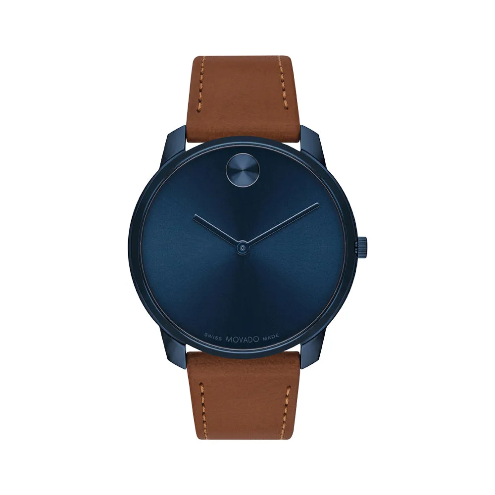 Movado Bold Men's Watch Blue Tone Case Quartz