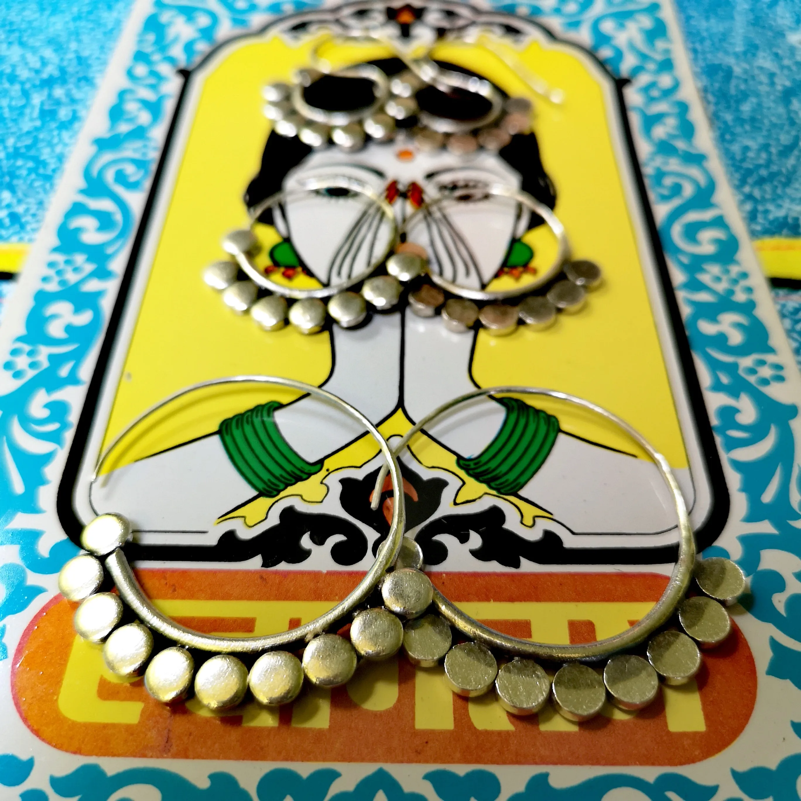 Myanmar bobble hoop earrings