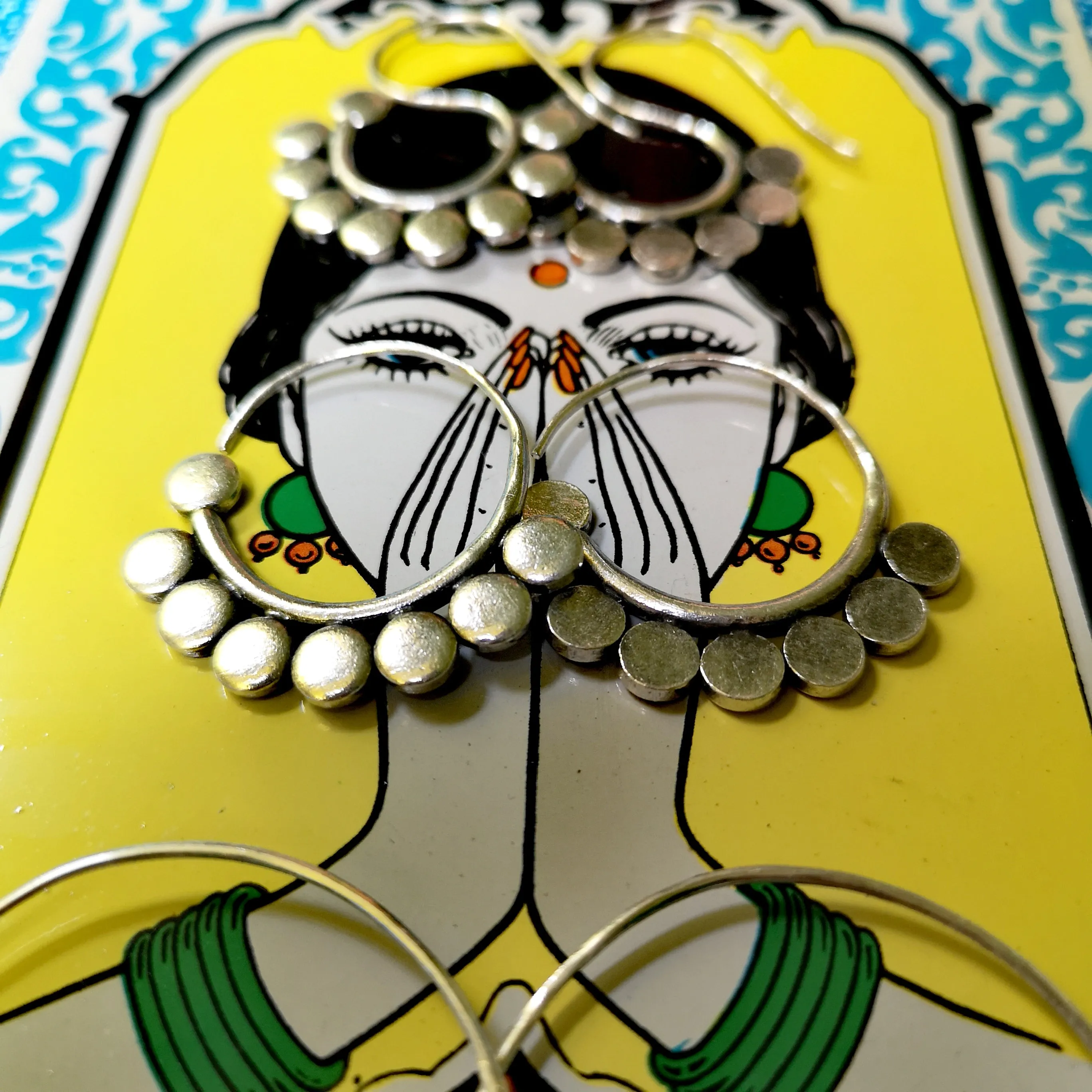 Myanmar bobble hoop earrings