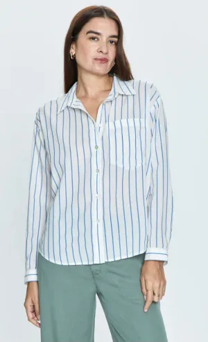 MYLA STRIPED BUTTON DOWN