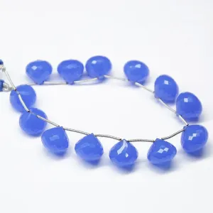 Natural Tanzanite Blue Quartz Faceted Onion Drops Beads 14mm 15mm 8"