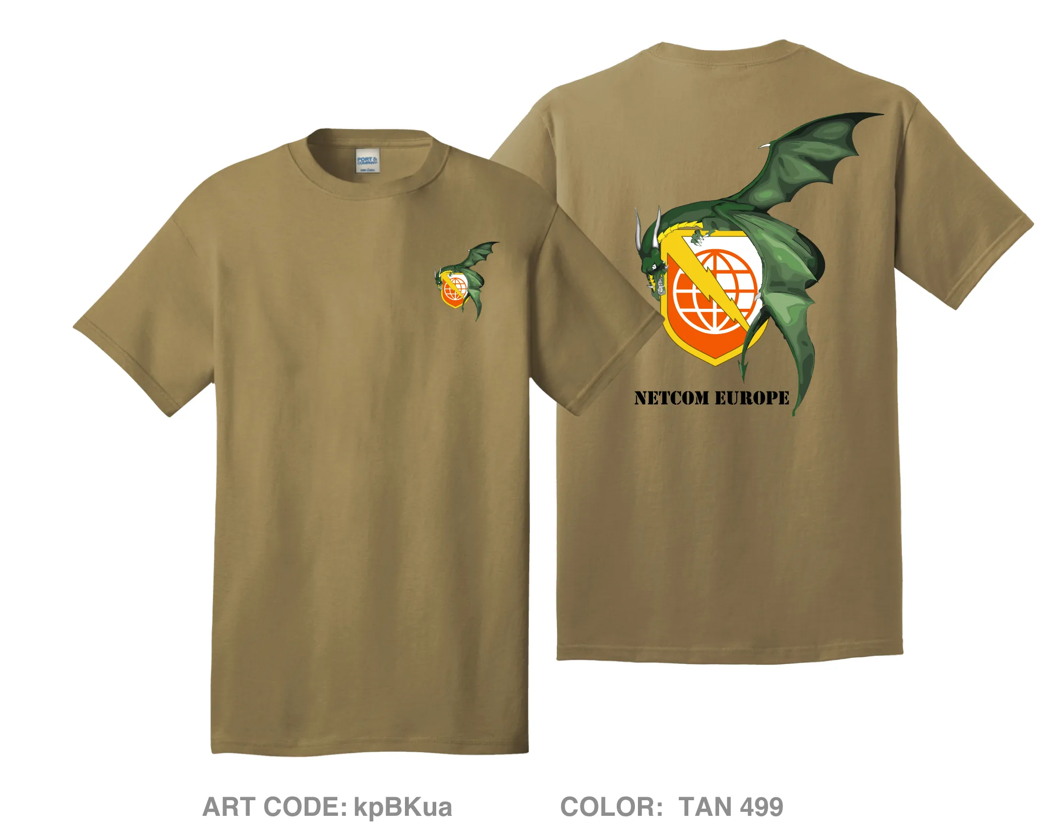 NETWORK ENTERPRISE TECHNOLOGY COMMAND EUROPE FUNDRAISING COLLECTION Comfort Unisex Cotton SS Tee - kpBKua