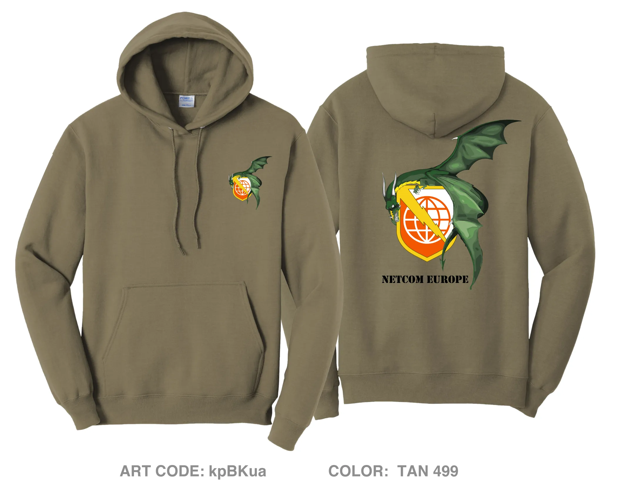 NETWORK ENTERPRISE TECHNOLOGY COMMAND EUROPE FUNDRAISING COLLECTION Comfort Unisex Hooded Sweatshirt - kpBKua