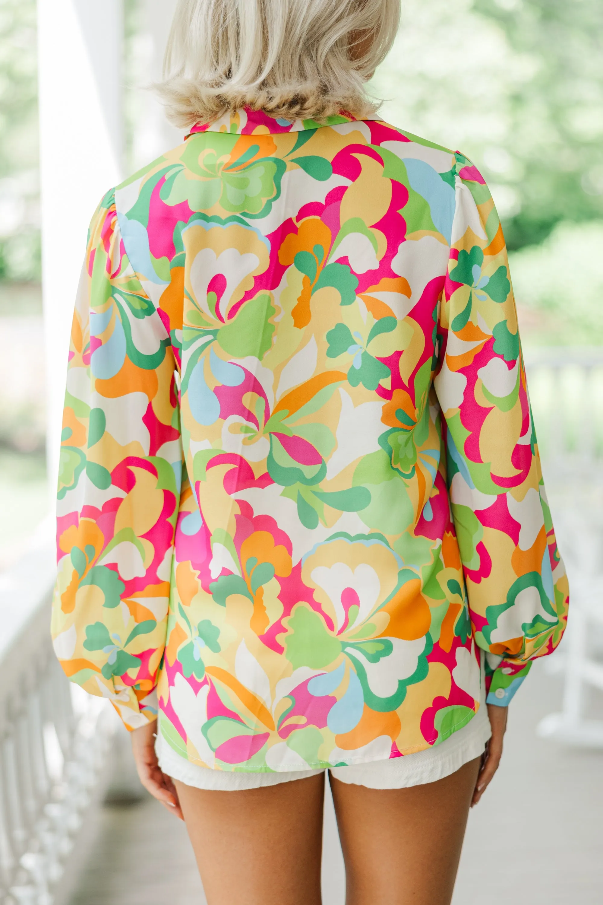 Never Leaving You Yellow Floral Blouse