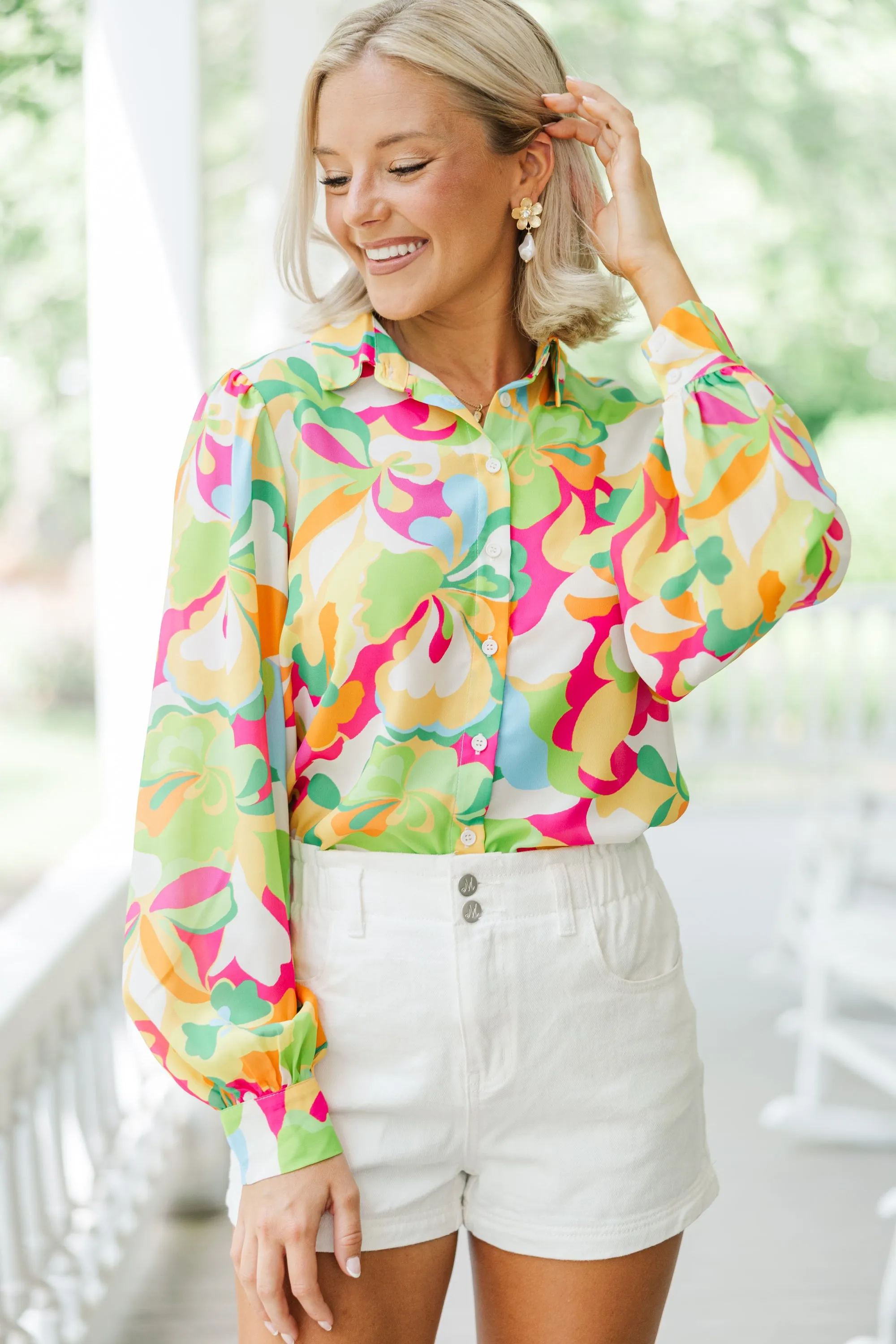Never Leaving You Yellow Floral Blouse
