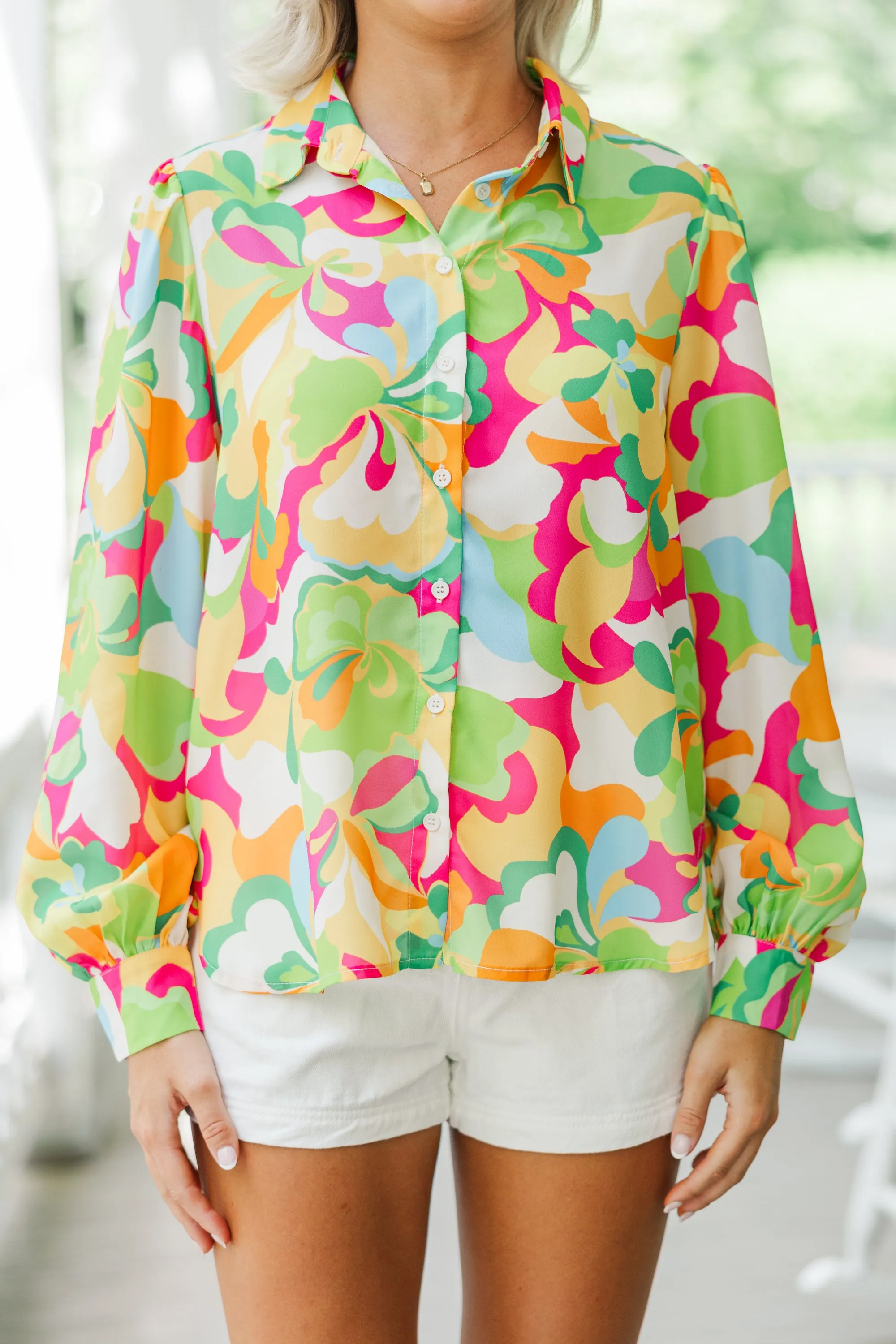 Never Leaving You Yellow Floral Blouse