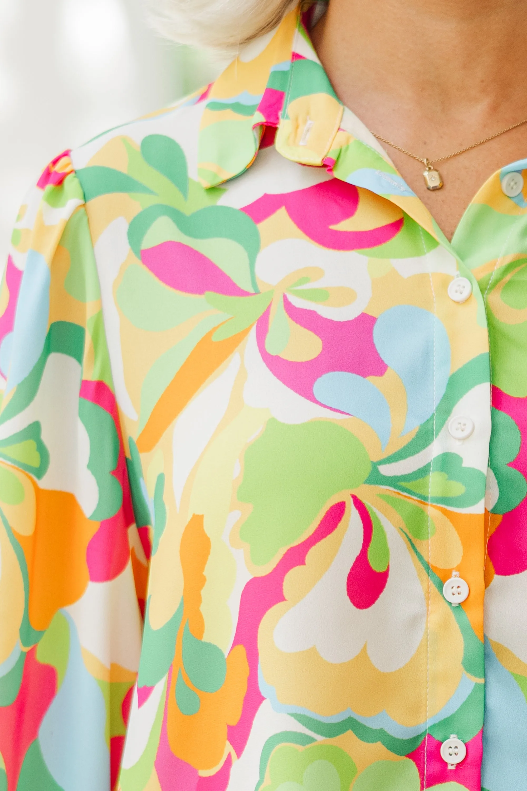 Never Leaving You Yellow Floral Blouse