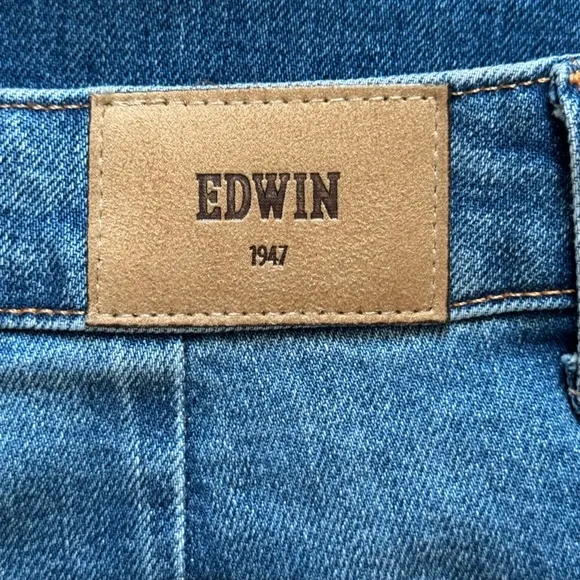 NEW EDWIN ANTHROPOLOGIE DENIM WIDE LEG SEAMED JEANS SZ 29