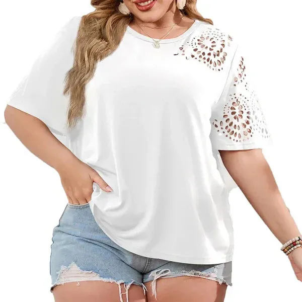 Nicola - women's creative chiffon neckline t-shirt