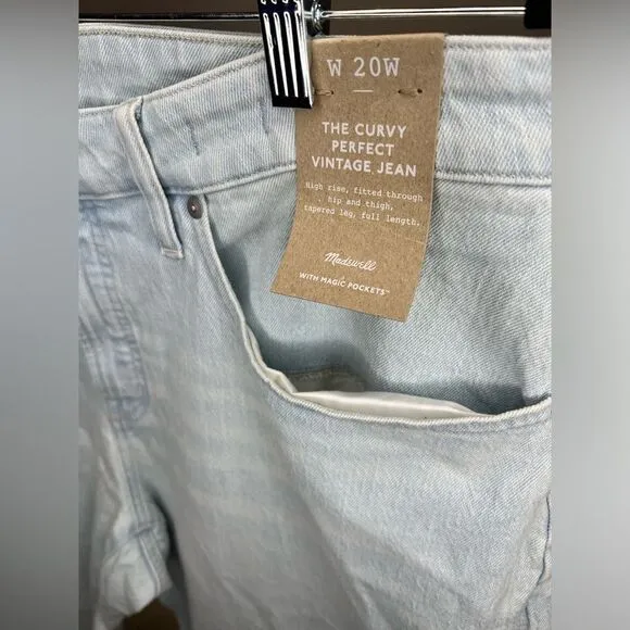 NWT Madewell The Plus Curvy Perfect Vintage Jean