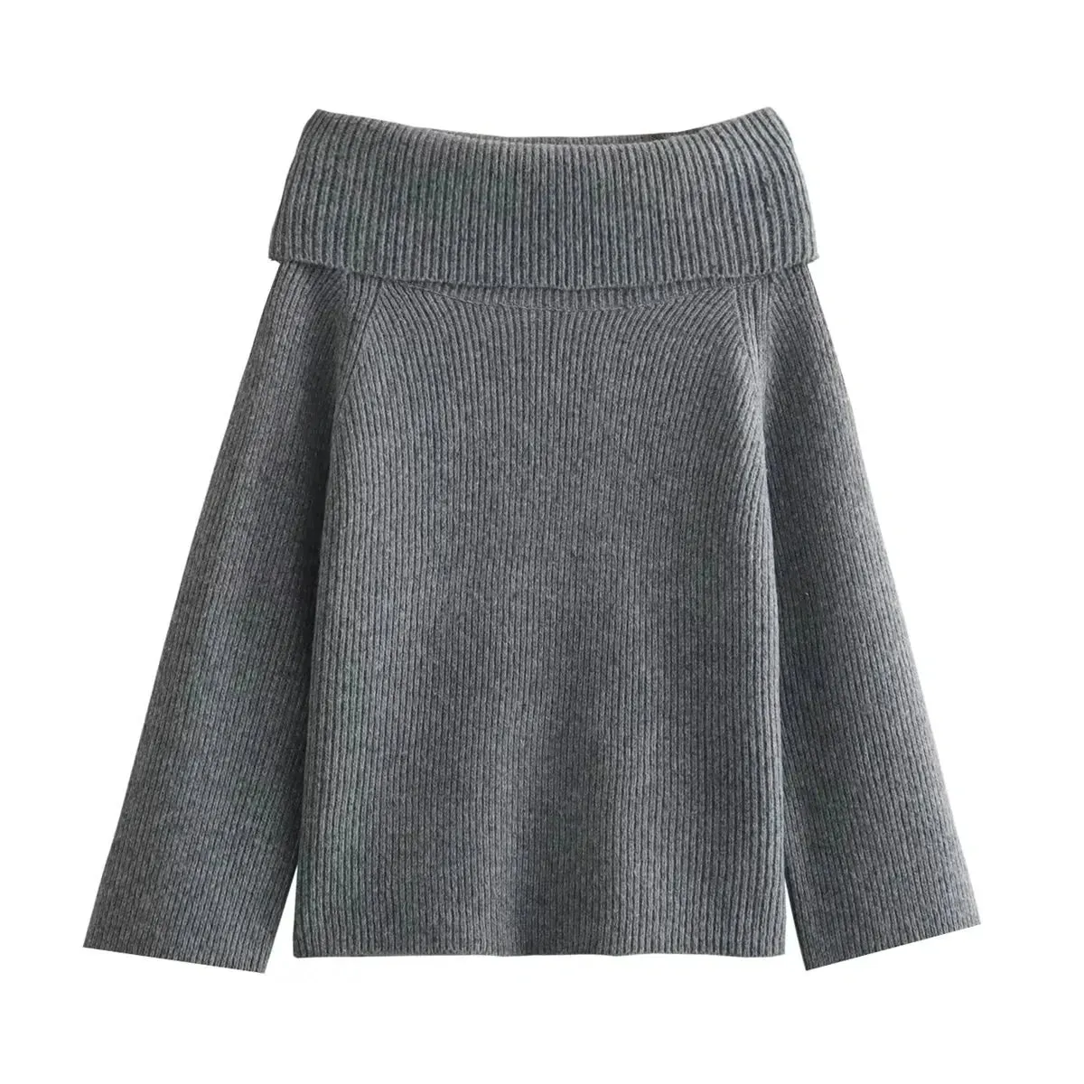 Obsidian Phoenix Women's One-Shoulder Slim Fit Sweater - Long Sleeve Casual Pullover