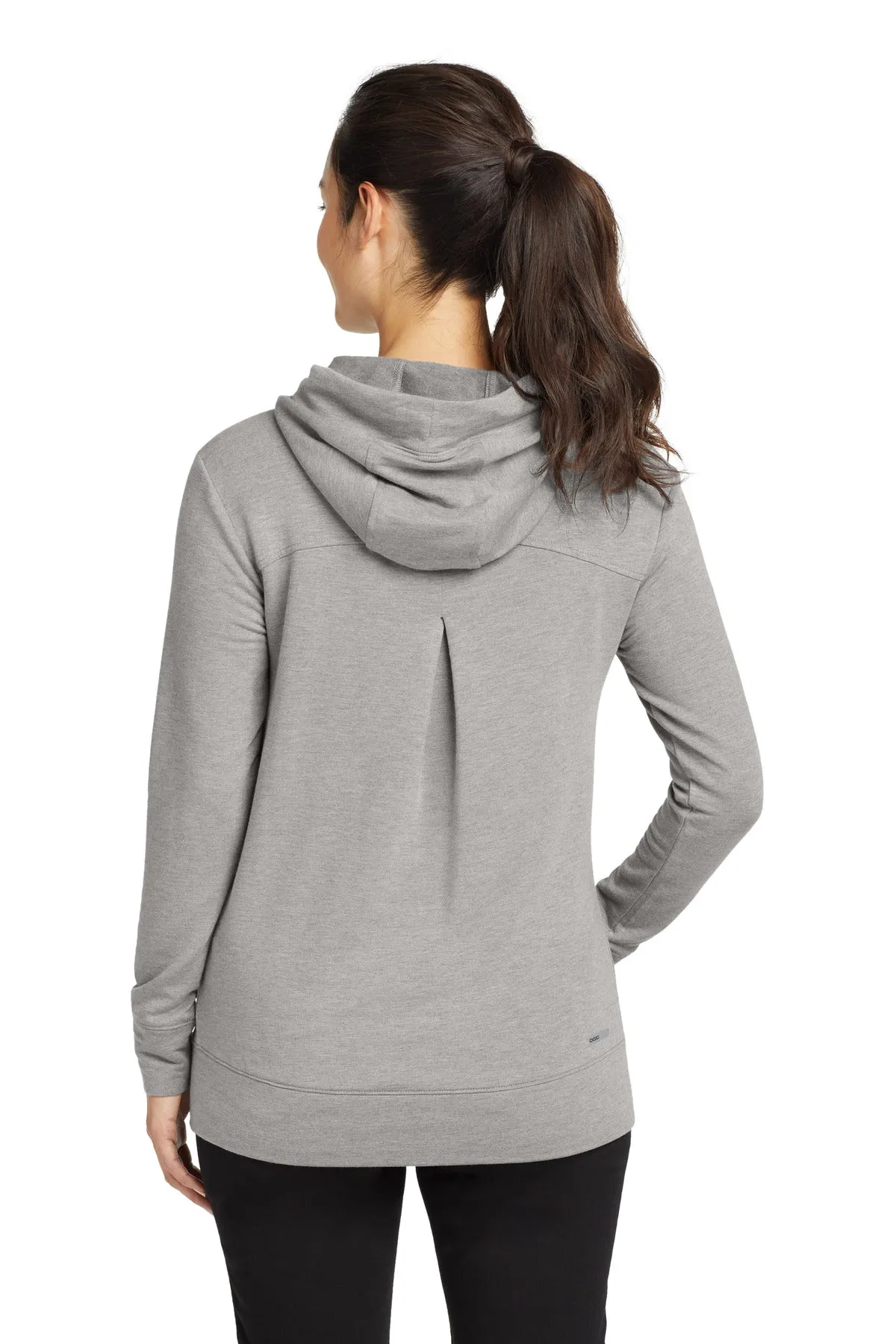 OGIO  Women's Luuma Pullover Fleece Hoodie. LOG810 Petrol Grey Heather