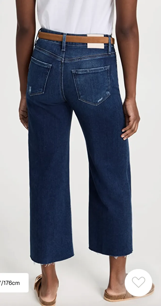 Paige - Anessa Cropped Wide Leg Denim Jeans - Emotion Distressed