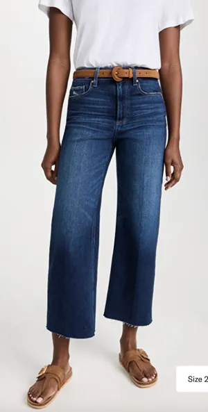 Paige - Anessa Cropped Wide Leg Denim Jeans - Emotion Distressed