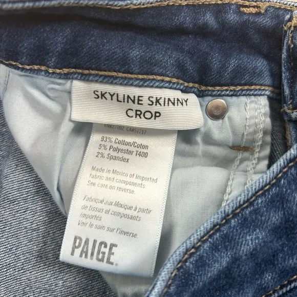 Paige SKYLINE SKINNYCROP Blue Jeans Denim size 26​