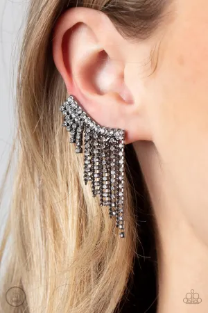 Paparazzi - Thunderstruck Sparkle - Black Earrings