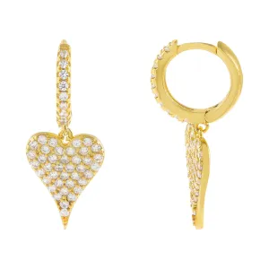 Pavé Heart Huggie Earring