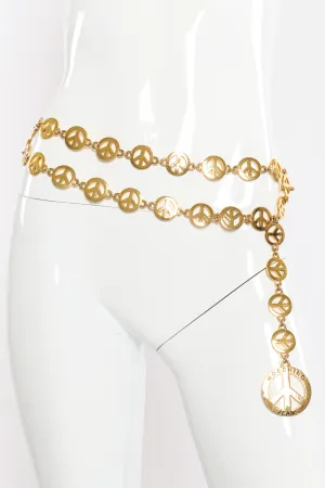 Peace Sign Draped Chain Belt