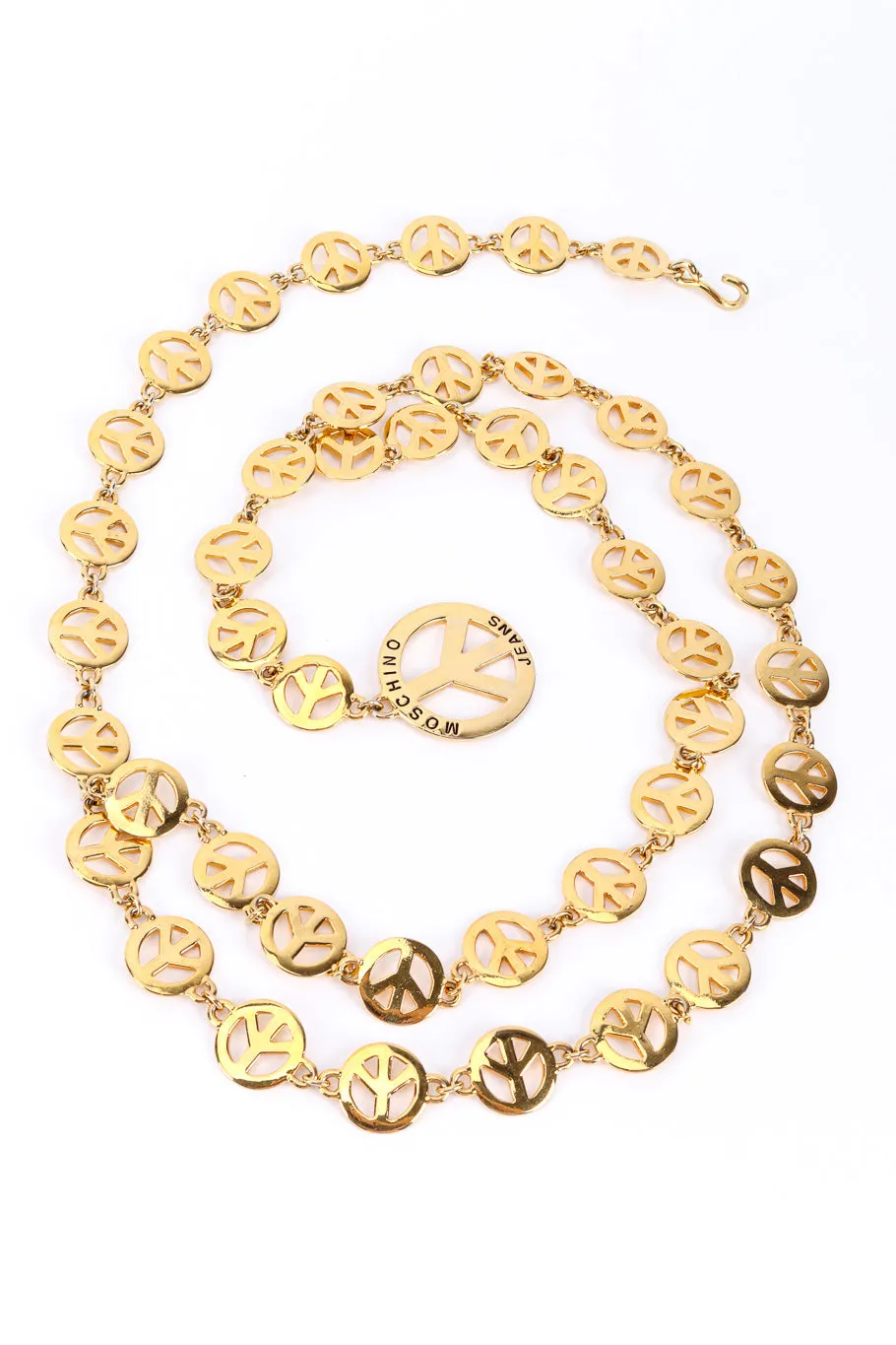 Peace Sign Draped Chain Belt