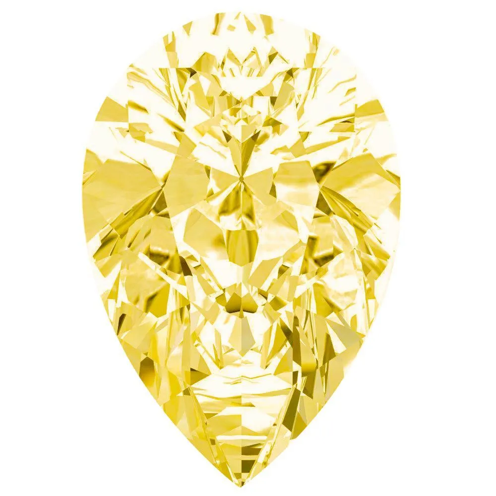 Pear Canary Yellow FAB Moissanite Loose Stone