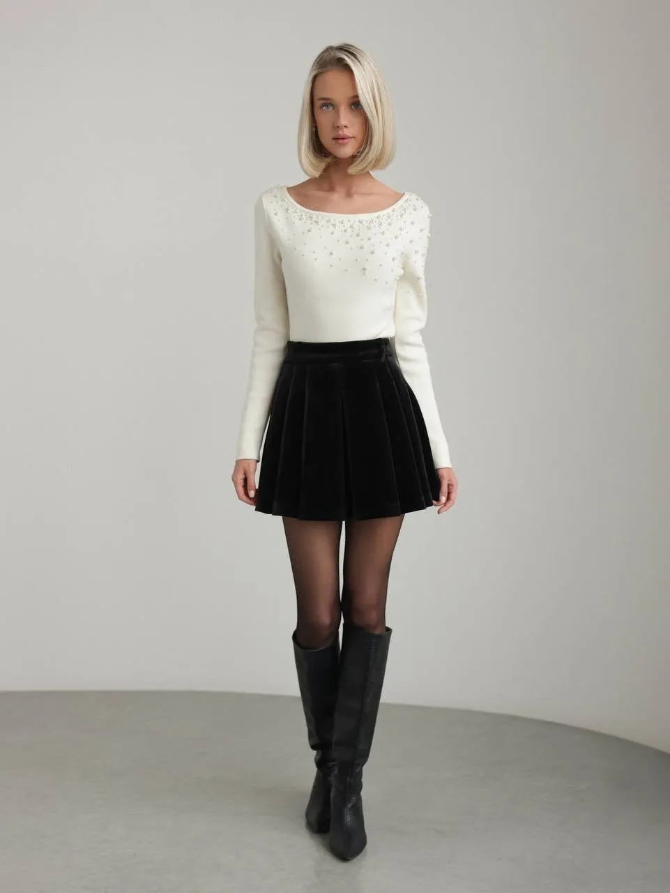 Pearl-Embellished Sweater