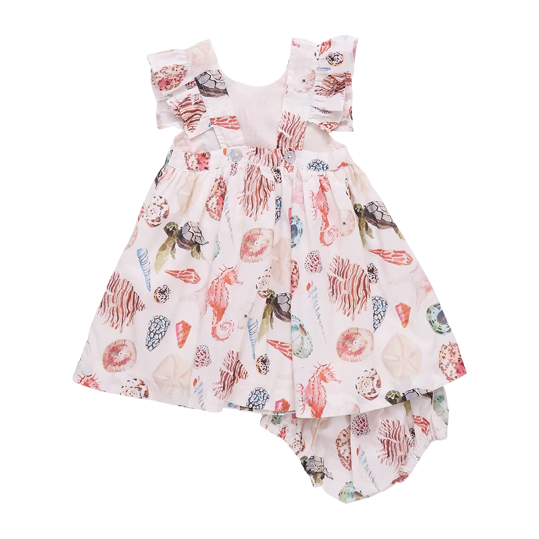 Pink Chicken Baby Girls Liv Dress Set - Watercolor Shells