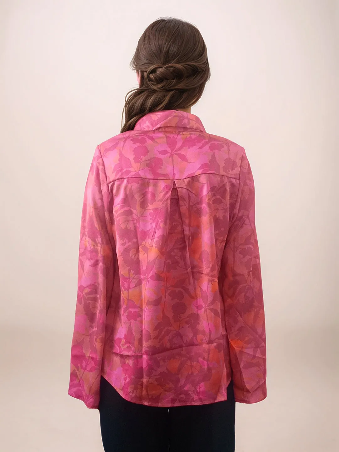 Pink Floral Printed Relaxed Fit Shirt