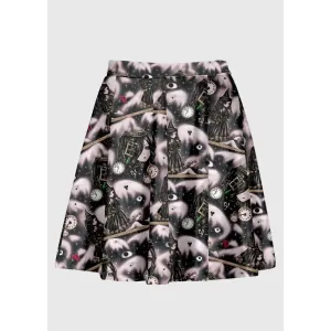 Plus Size Dreamcore Time Realm Anime Skirt in Surrealist Style