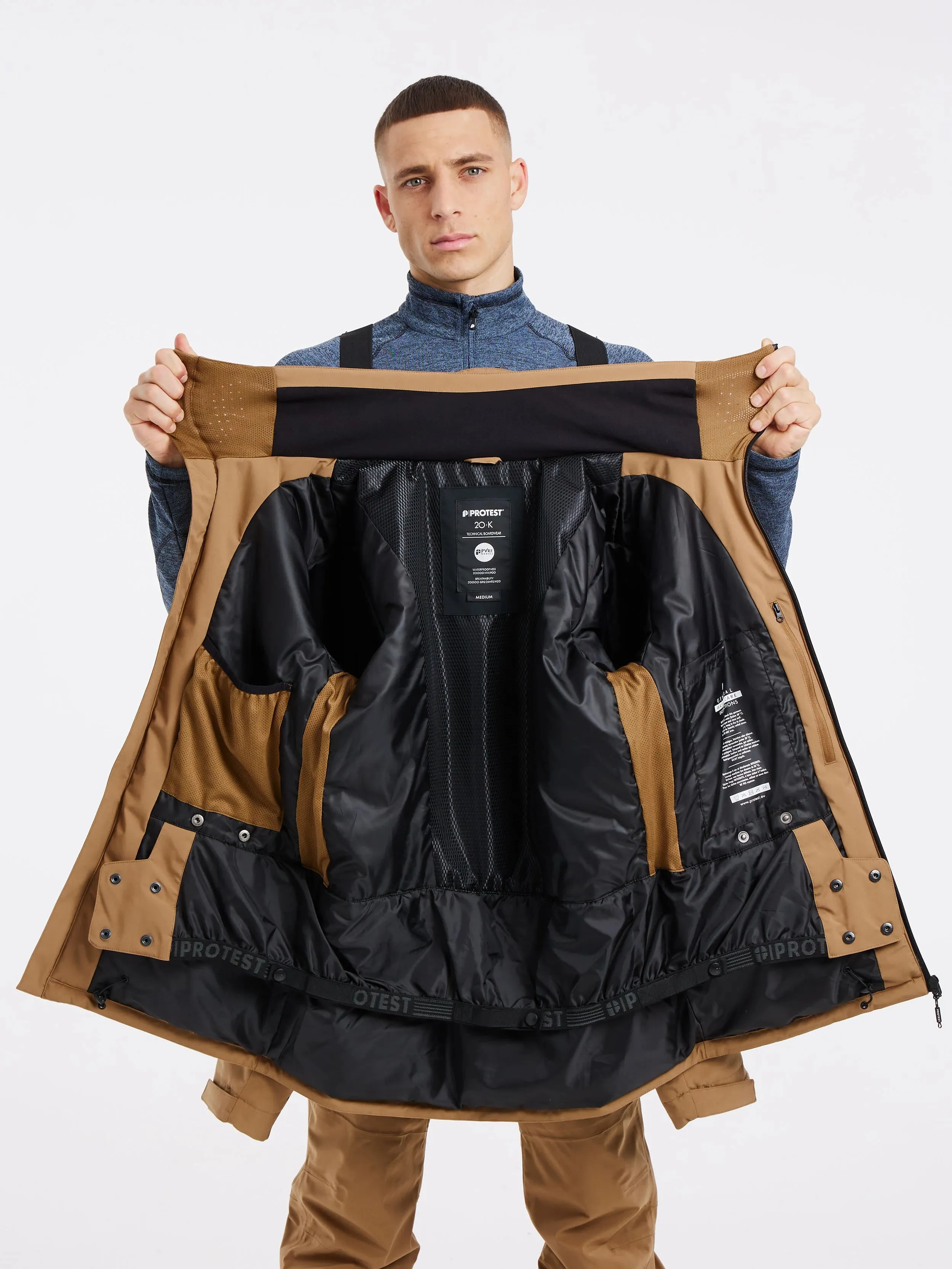 Protest Timo Jacket Mens Sandy Brown