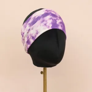 Purple and White Stretch Headband